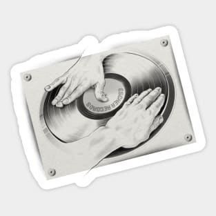 DJ Escher - Spinning Hands Sticker